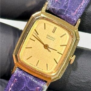 Seiko 1421-5580 Tank Gold-Tone Stainless Steel Ladies’ 20mm Dress Watch